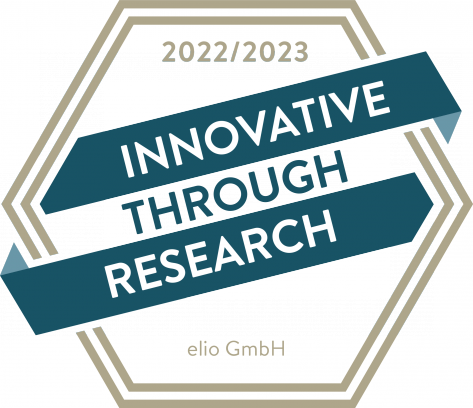                     Innovative through research seal
                